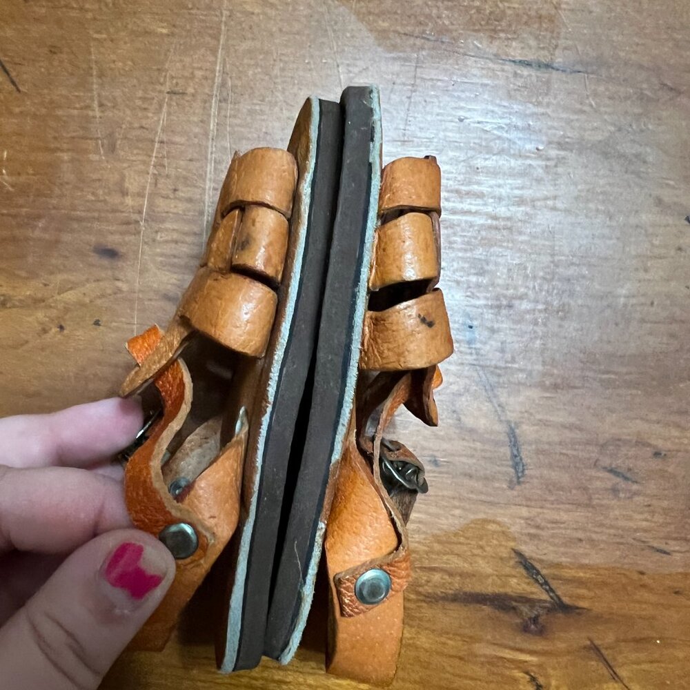 Handmade Leather Huarache Sandals Woven Straps Buckle Closure Brown Toddler Sz 2 - Picture 8 of 8